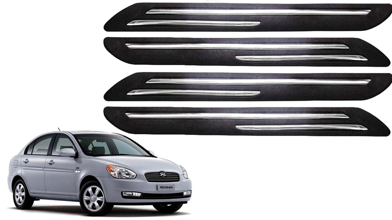 Car Bumper Guard/Bumper Protector Compatible with HYUNDAI OLD VERNA (Set of 4 Pcs)