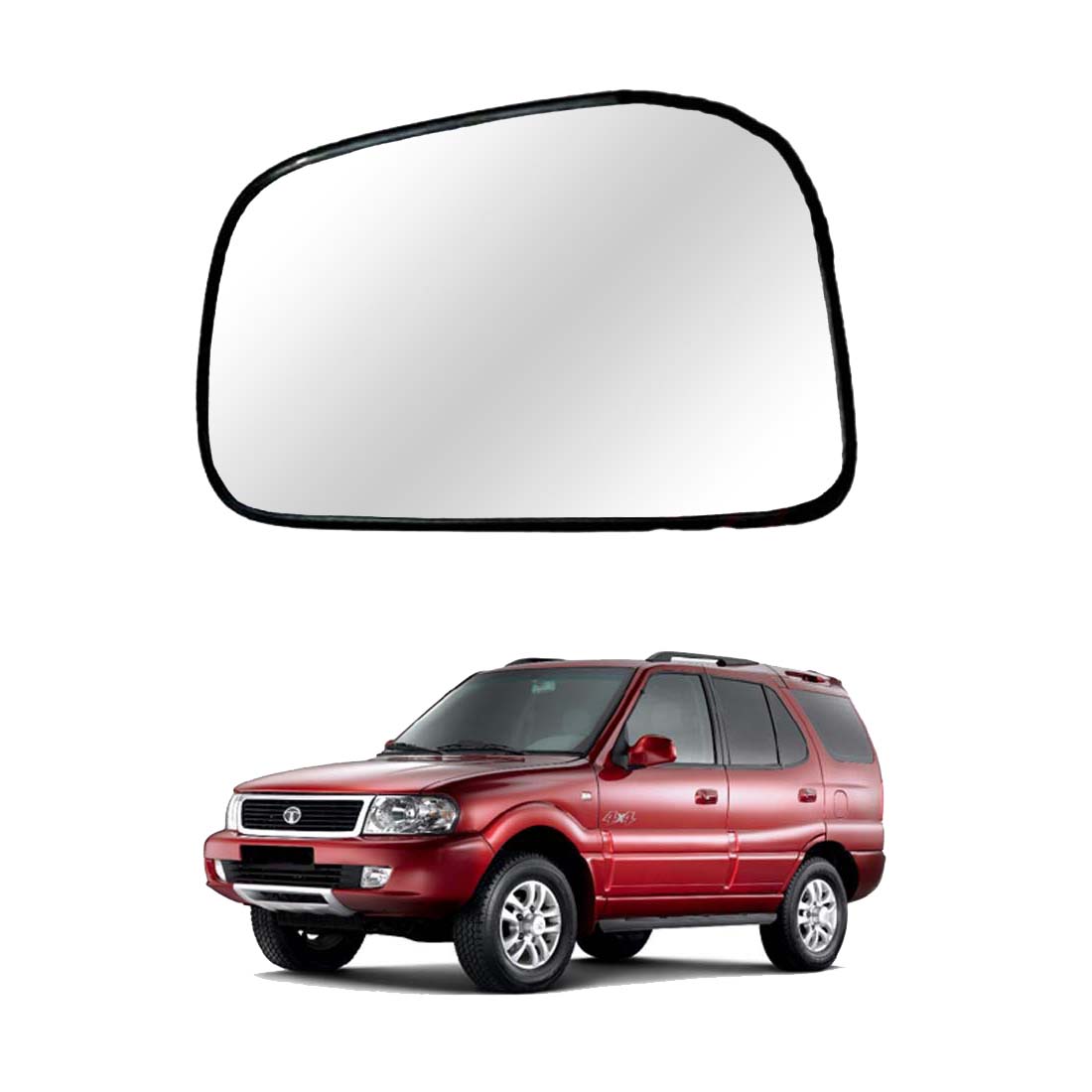 Car Left Side View Mirror Glass For Tata Safari 2005 To 2010 Model Type-2