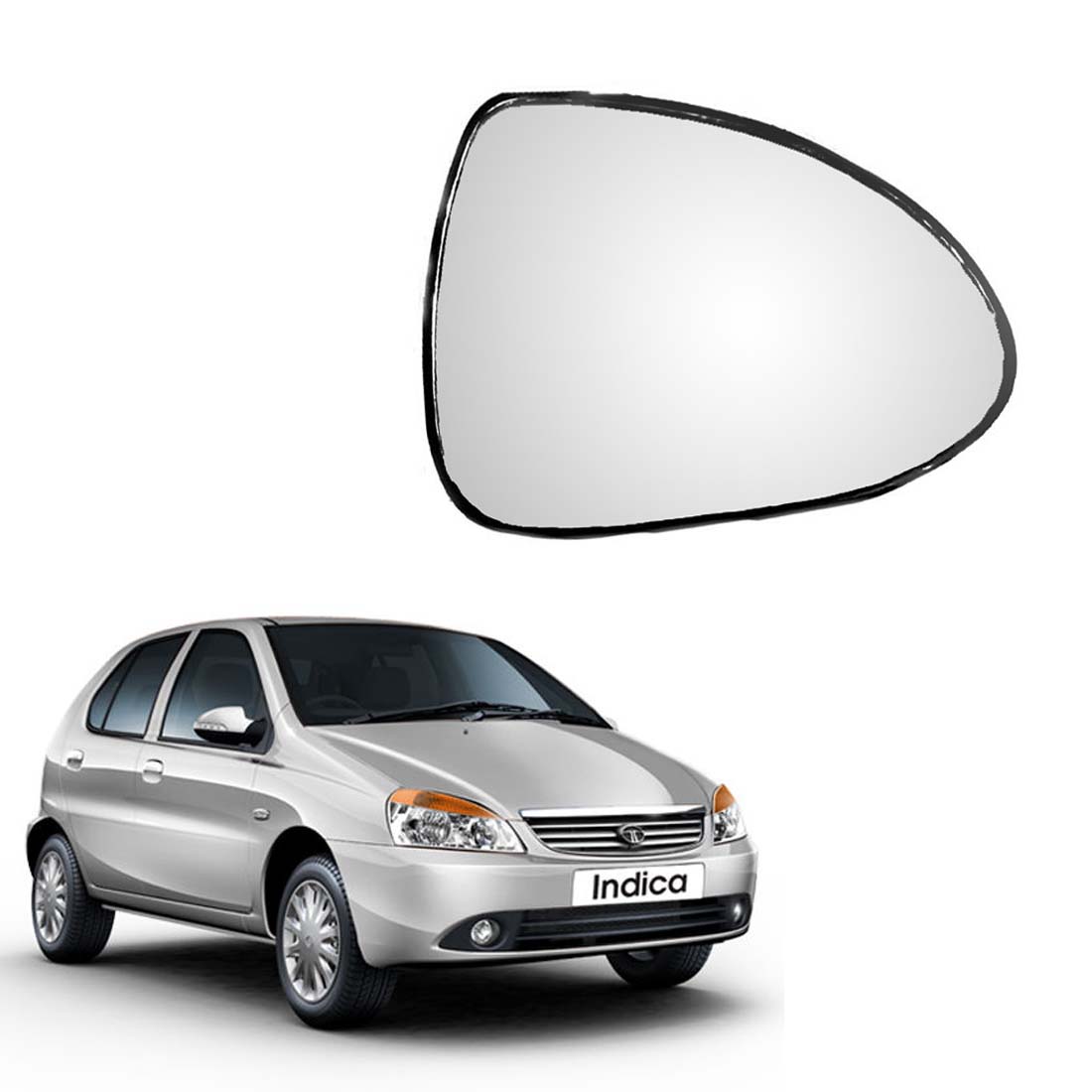 Car Right Side View Mirror Glass For Tata Indica 2013 To 2018 Model