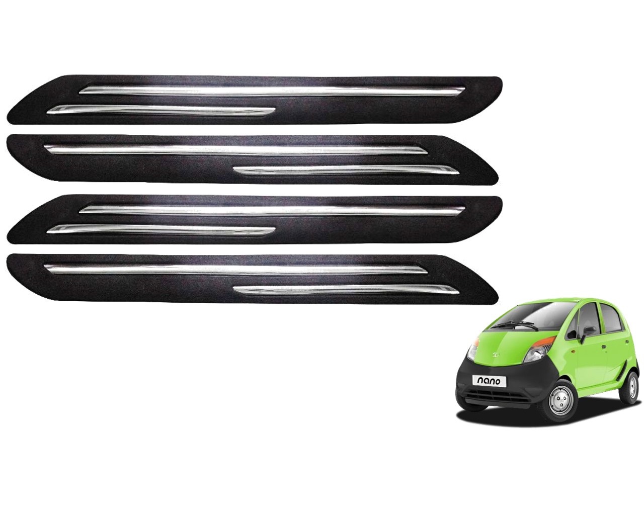 Car Bumper Guard/Bumper Protector Compatible with TATA NANO TYPE 1 (Set of 4 Pcs)