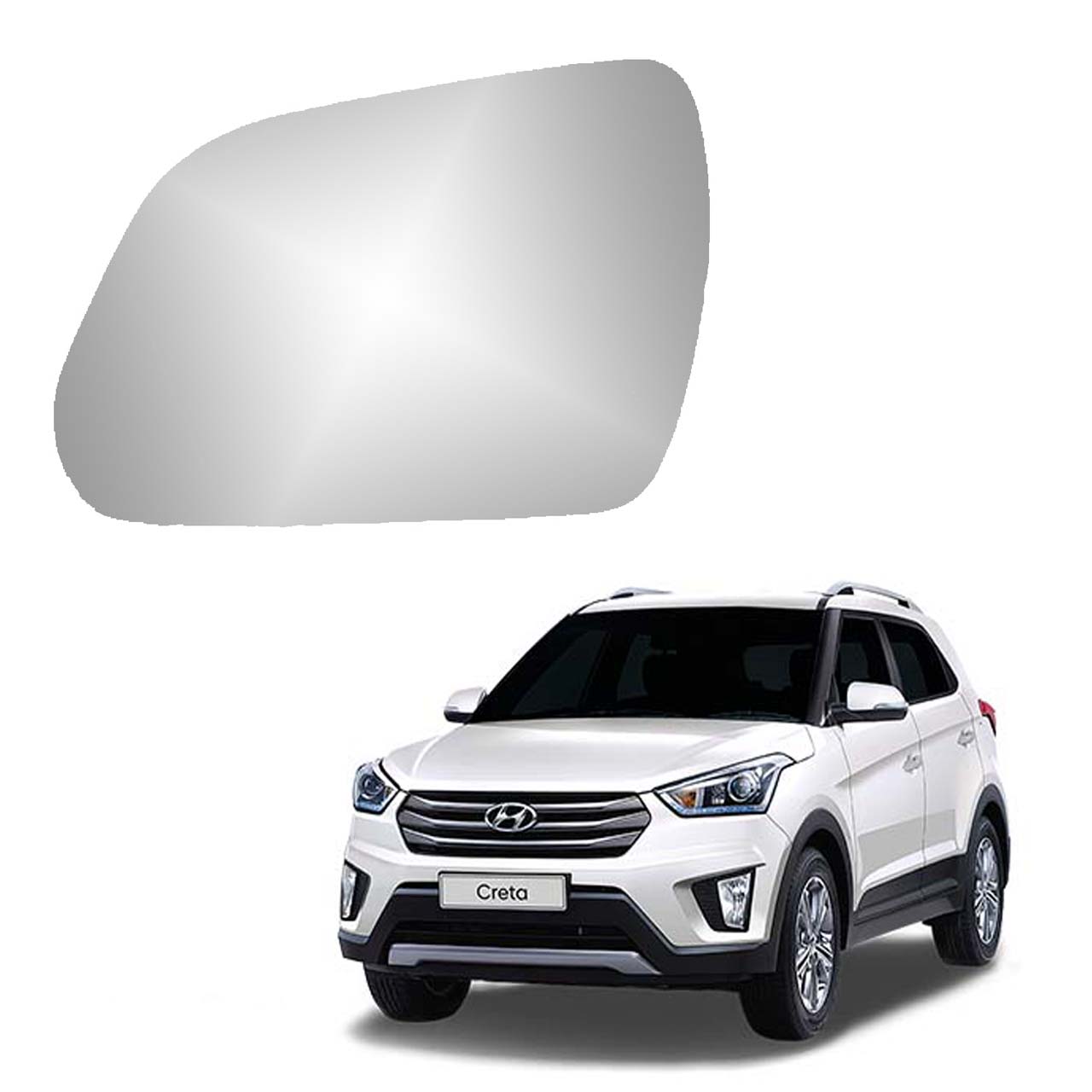 Car Left Side View Mirror Glass For Hyundai Creta 2015 To 2020 Model