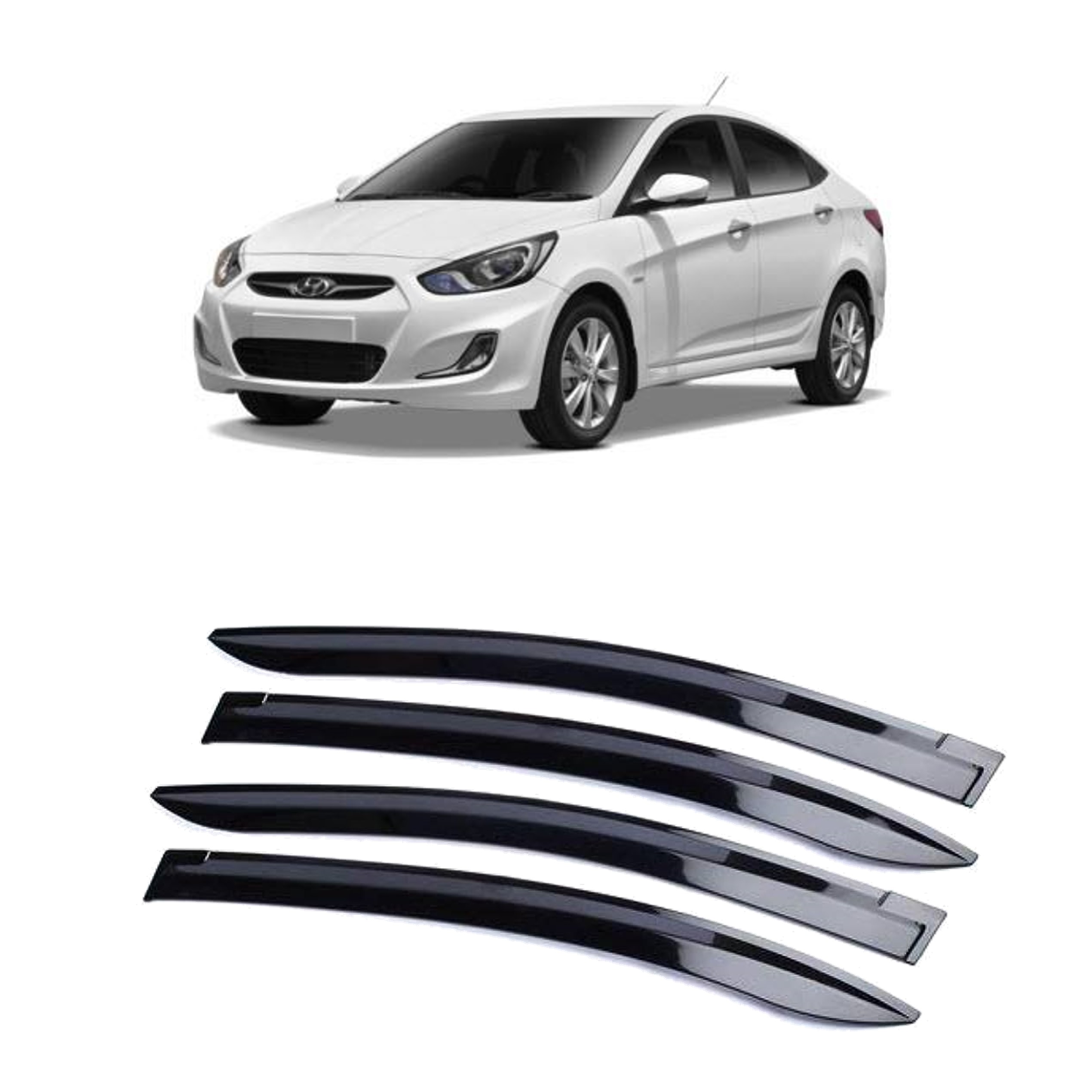 Car Window Rain Door Visor Compatible With Hyundai Verna Fluidic