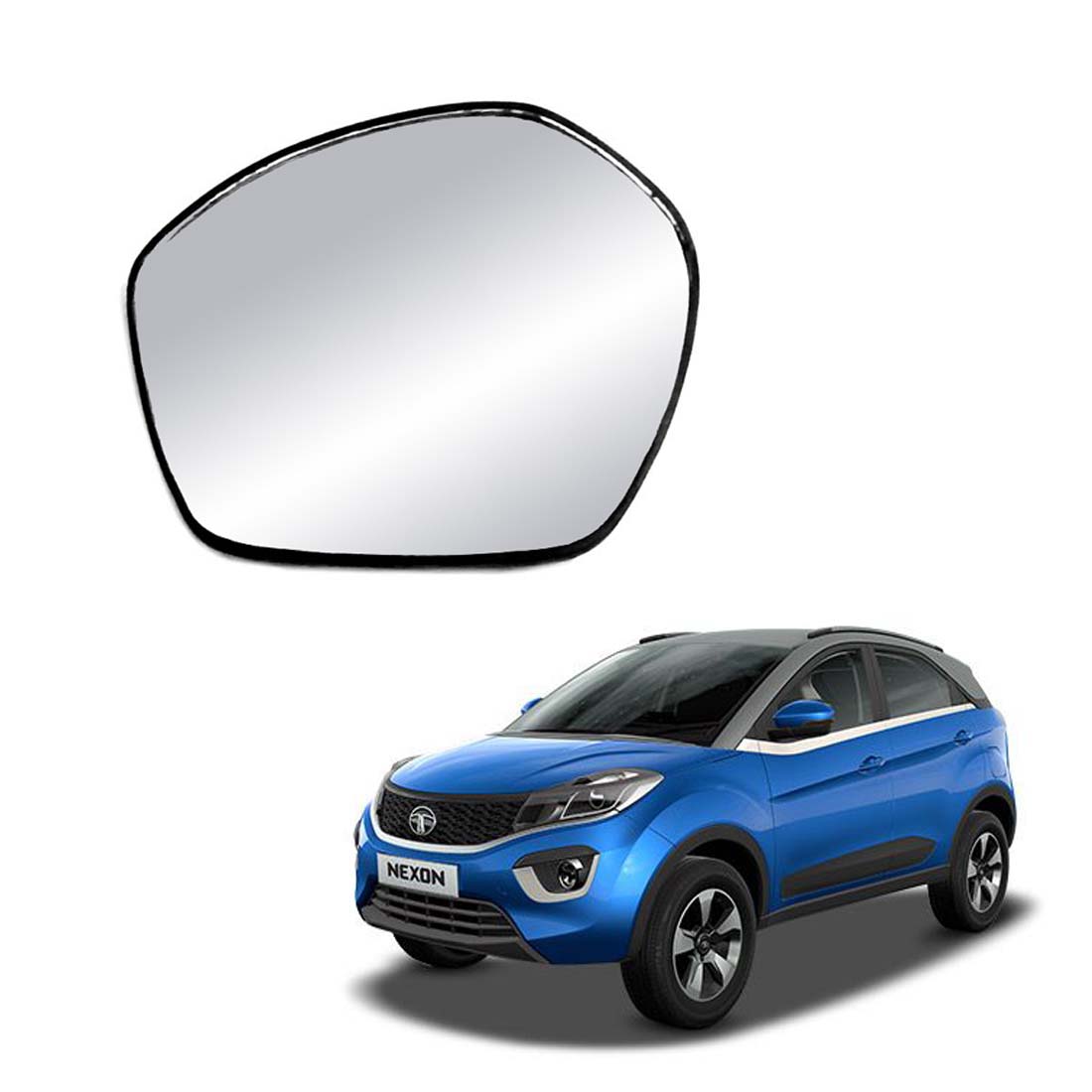 Car Left Side View Mirror Glass For Tata Nexon 2017 To 2021 Model