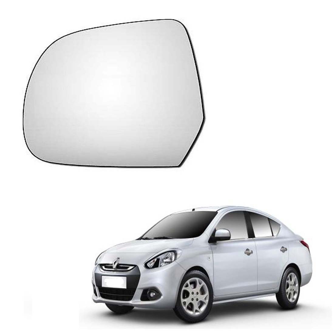 Car Left Side View Mirror Glass For Renault Scala 2012 To 2017 Model