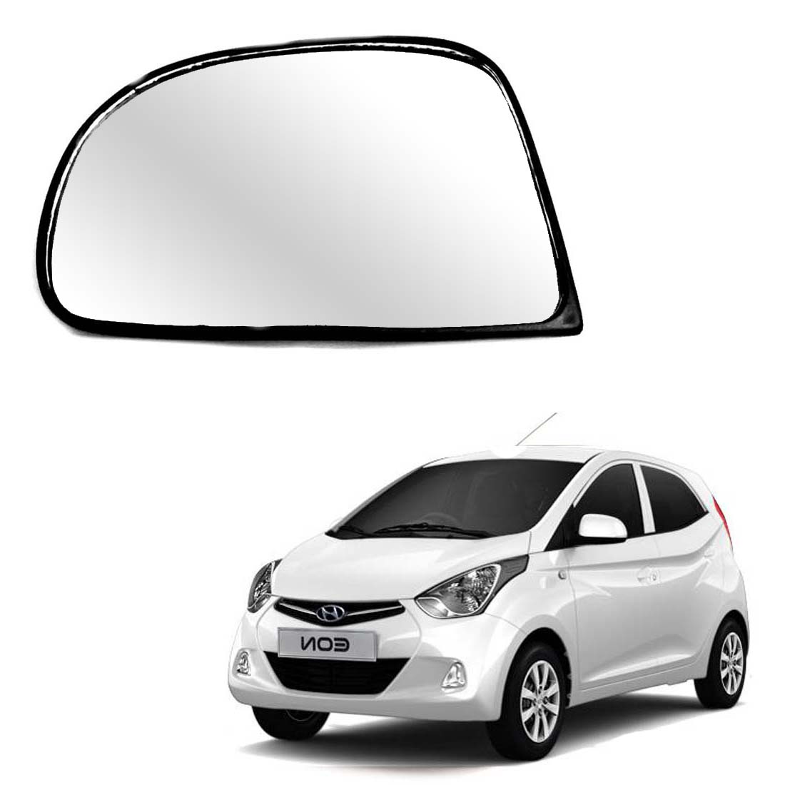 Car Left Side View Mirror Glass For Hyundai Eon 2011 To 2019 Model