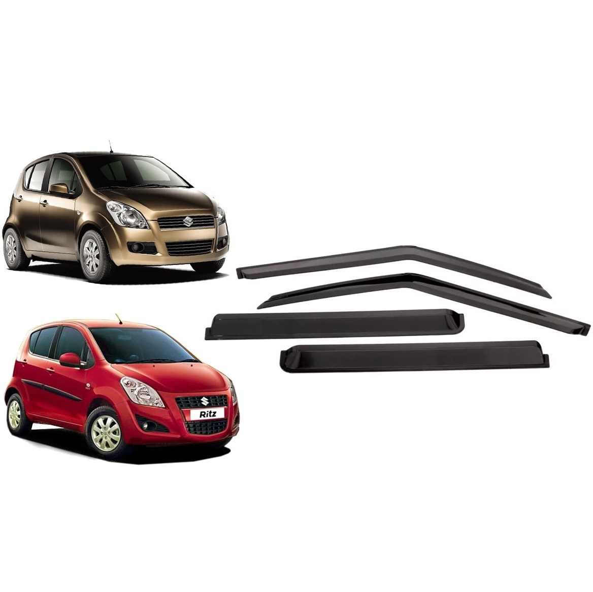 Car Window Rain Door Visor Compatible With Maruti Ritz 