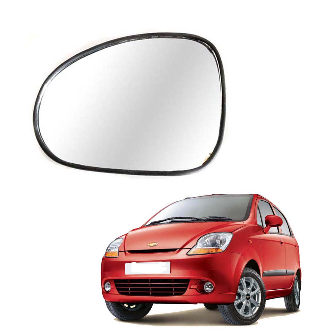 Car Left Side View Mirror Glass For Chevrolet Spark 2007 To 2017 Model