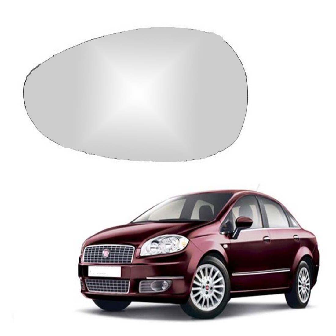 Car Left Side View Mirror Glass For Fiat Linea 2008 To 2017 Model