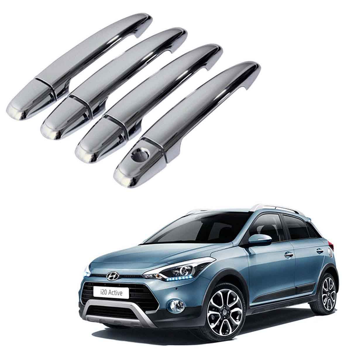 Car Chrome Door Handle Cover For Hyundai i20 Active (Set of 4)