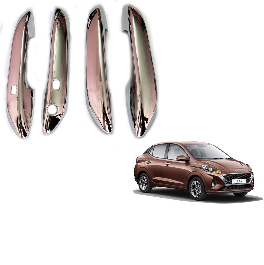 Door Handle Chrome Cover Compatible With Hyundai Aura