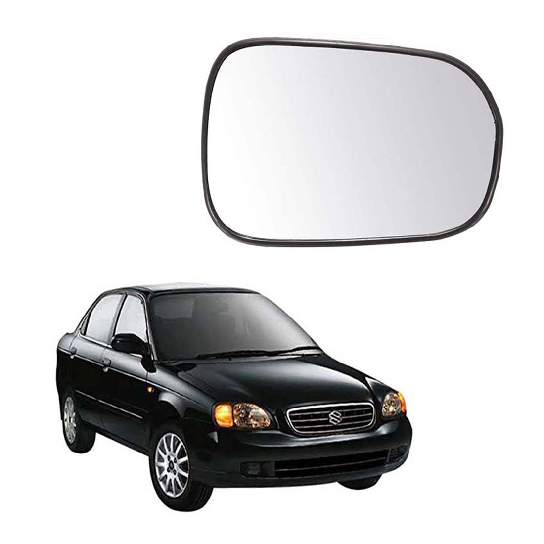 Car Right Side View Mirror Glass For Maruti Baleno 2000 To 2007 Old Model