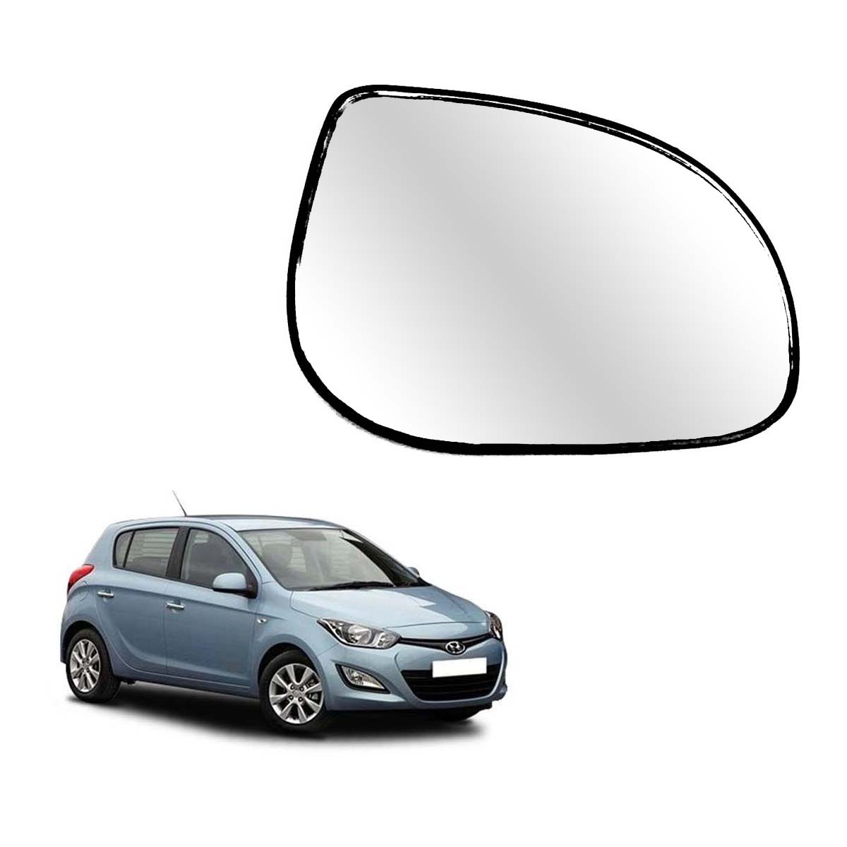 Car Right Side View Mirror Glass For Hyundai I20 2012 To 2014 Model Type 2