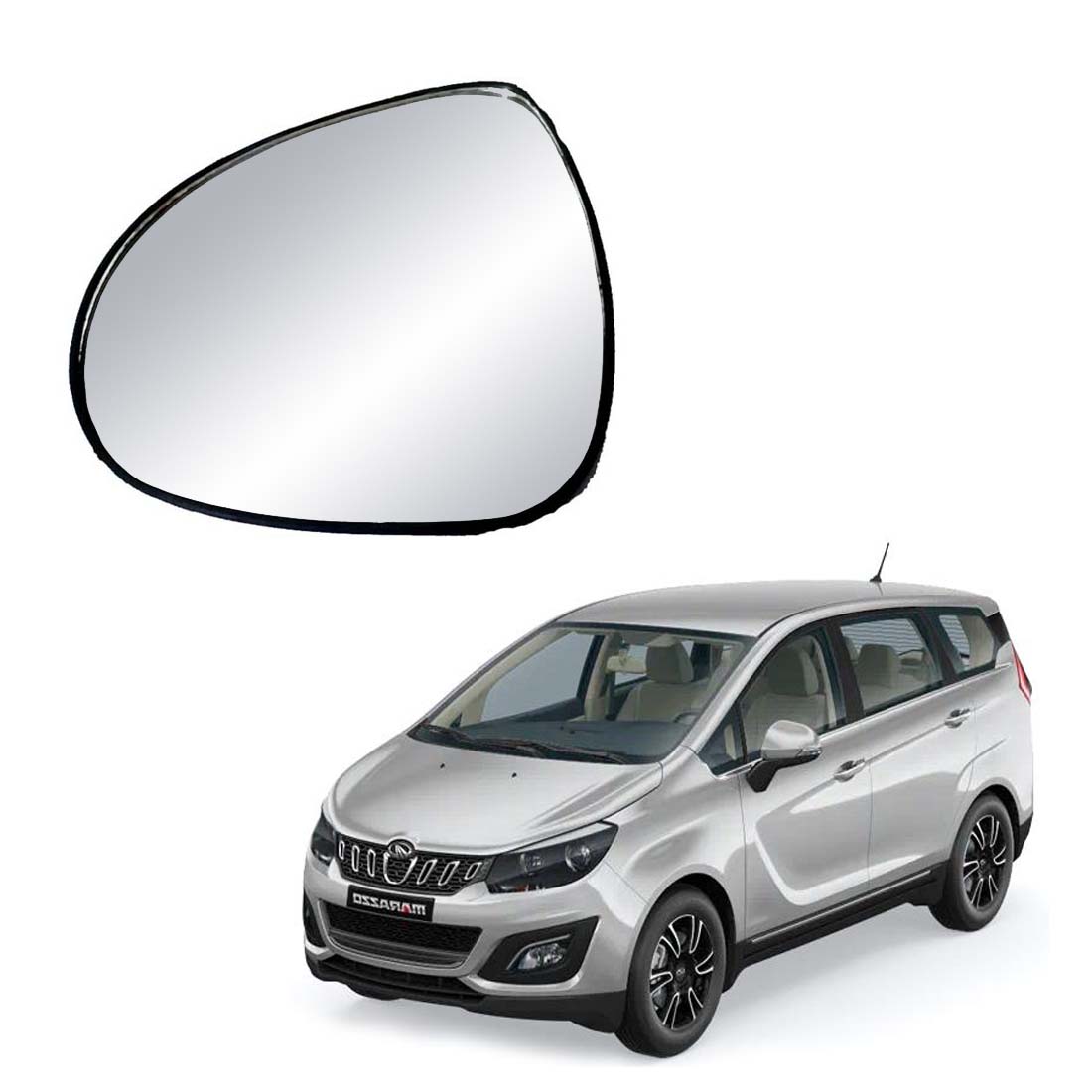 Car Left Side View Mirror Glass For Mahindra Marazzo 2018 To 2021 Model