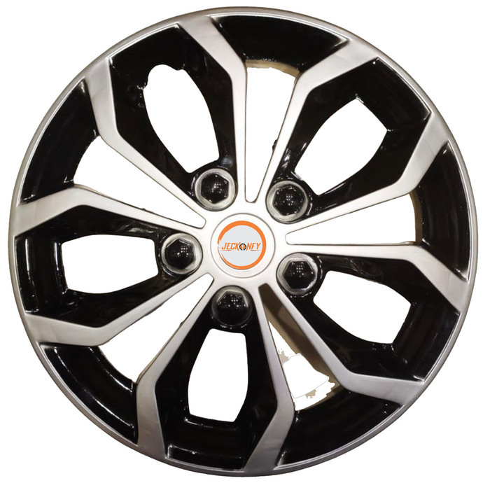 Car Wheel Cover Universal Fury Black And Silver Color Design Available 12'' 13'' 14'' 15'' 16'' 17'' inches Size Compatible With - R12 Wheel Size