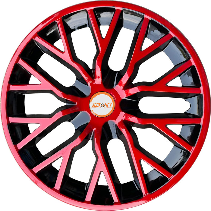 Car Wheel Cover Universal Delta Red And Black Color Design Available 12'' 13'' 14'' 15'' inches Size Compatible With - R12 INCH Wheel Size