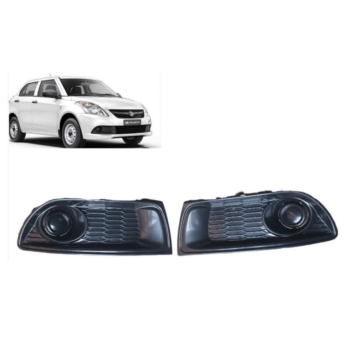 Fog Lamp Cover/Grill O.E Type Compatible With Maruti Swift Dzire Type 3 2015-2016 ( Set Front Right and Left Side)