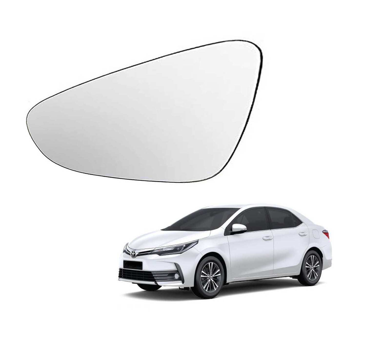 Car Left Side View Mirror Glass For Toyota Corolla Altis 2014 To 2021 Model