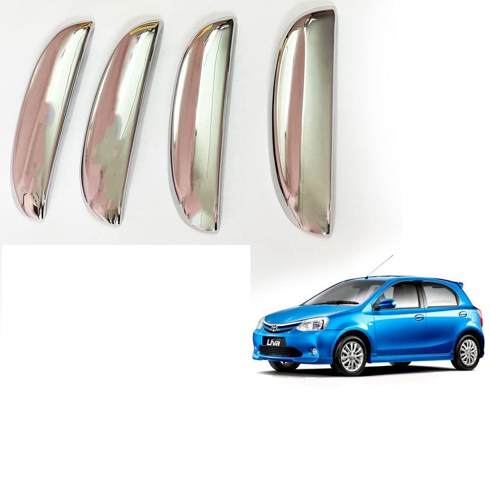 Door Handle Chrome Cover Compatible With Toyota Etios LIva