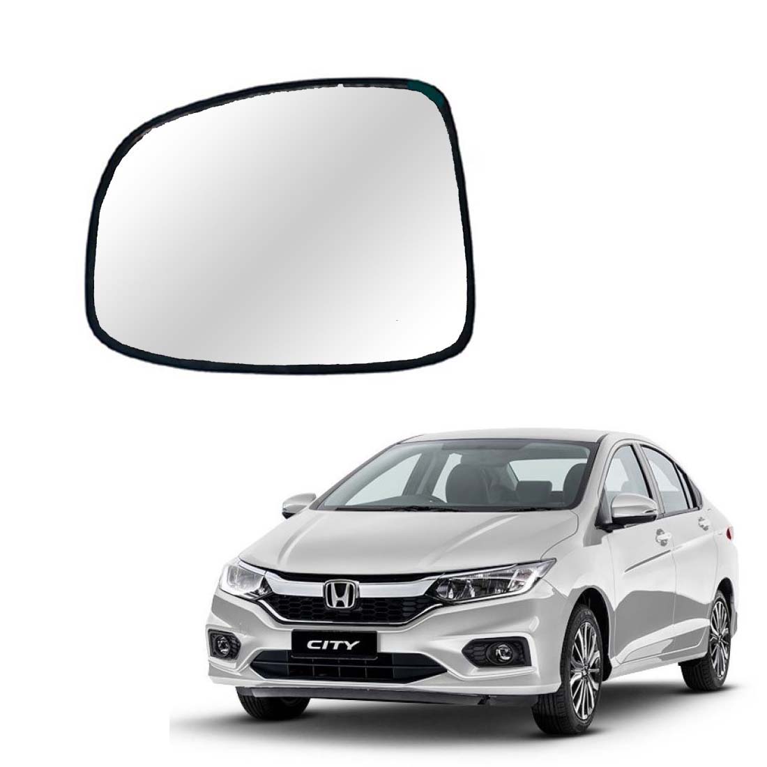 Car Left Side View Mirror Glass For Honda City 2014 To 2020 Model