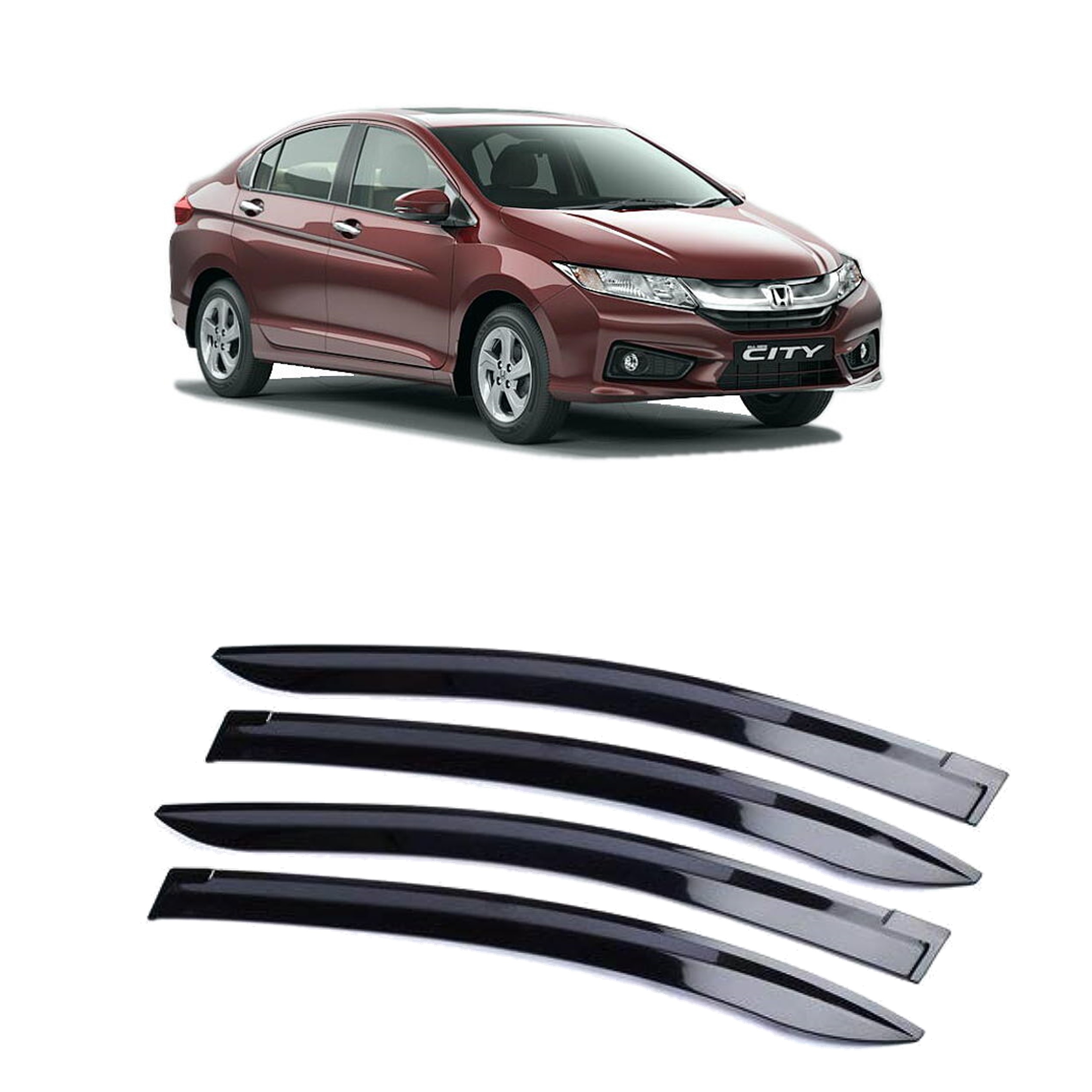 Car Window Rain Door Visor Compatible With Honda City I-Dtec 2014