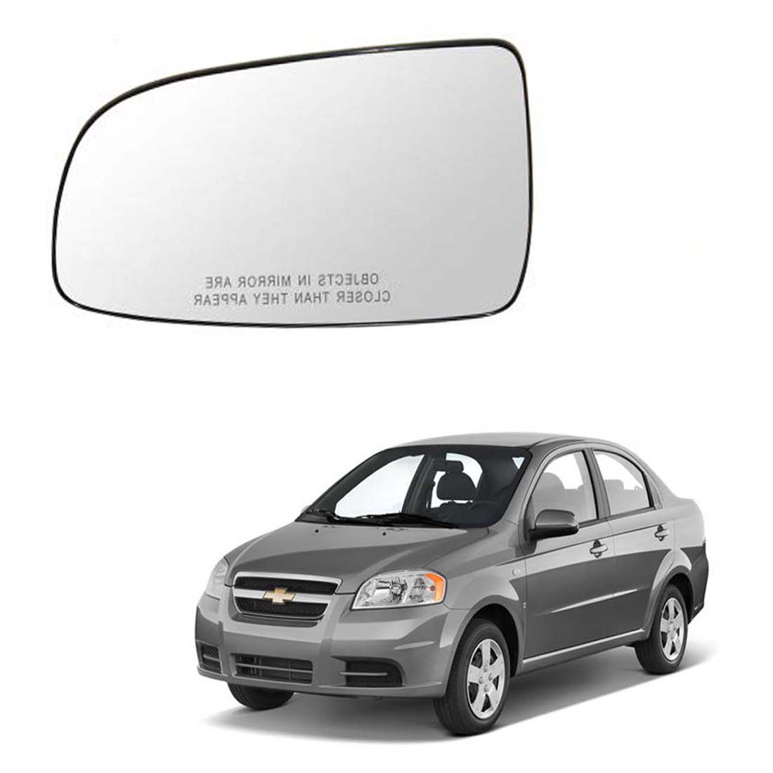 Car Left Side View Mirror Glass For Chevrolet Aveo 2006 To 2013 Model