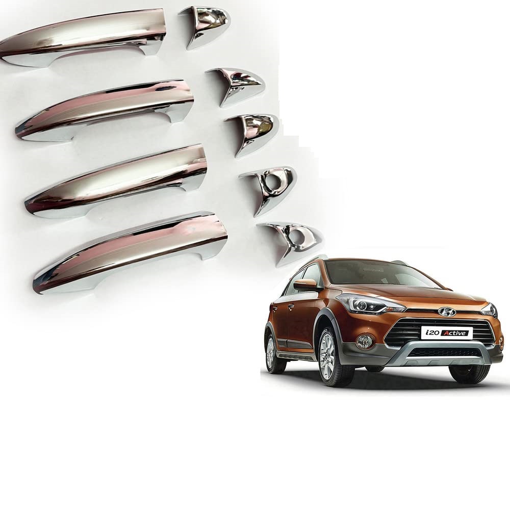 Door Handle Chrome Cover Compatible With Hyundai i20 Active