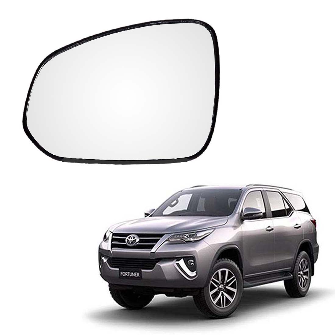 Car Left Side View Mirror Glass For Toyota Fortuner 2016 To 2020 Model Type-3