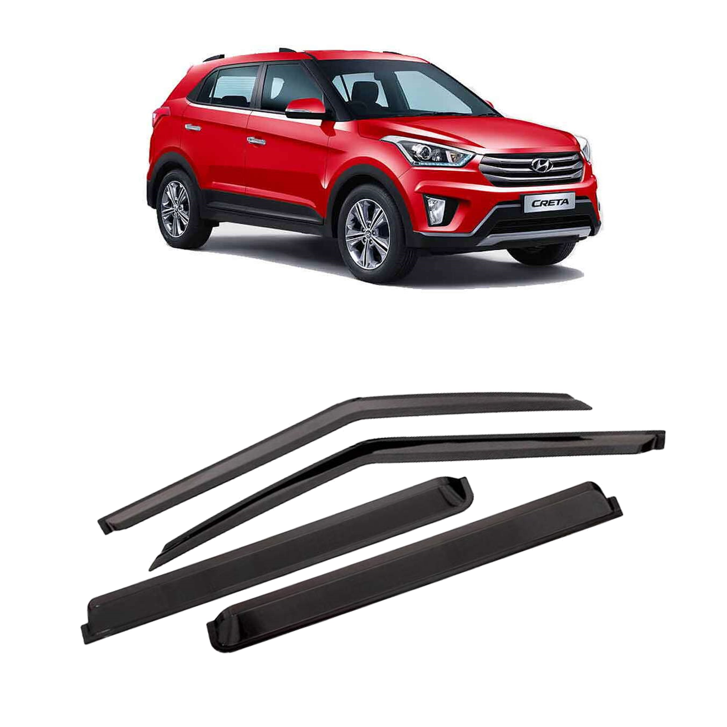 Car Window Rain Door Visor Compatible With Hyundai Creta 2015-2020