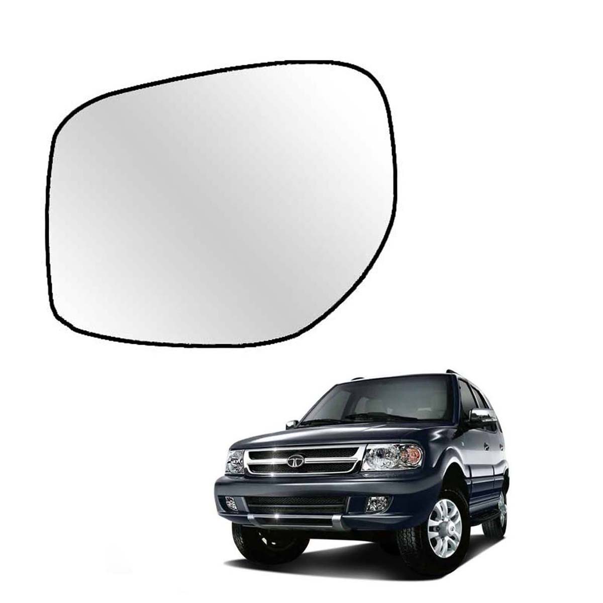 Car Left Side View Mirror Glass For Tata Safari Dicor 2011 To 2019 Model Type-3