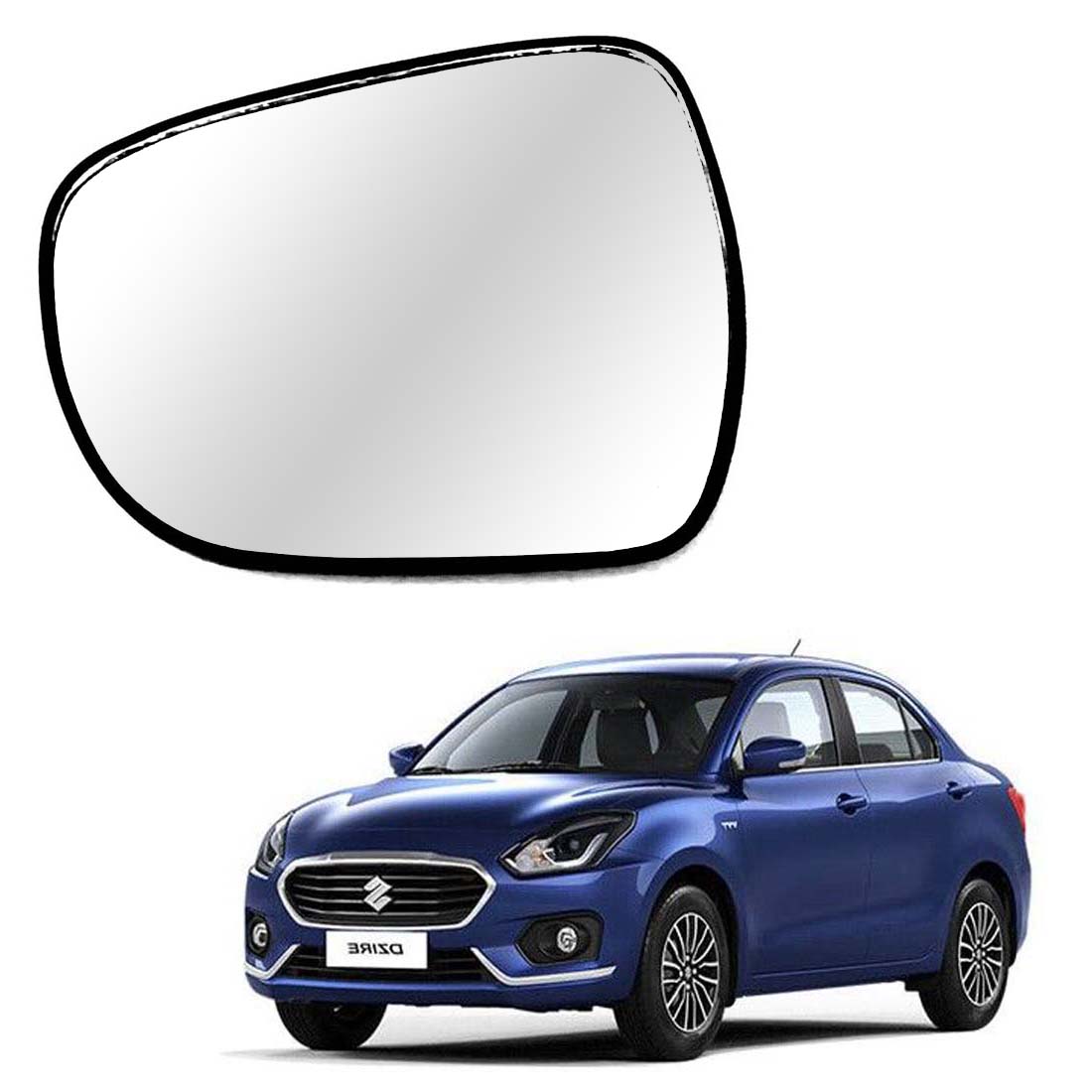 Car Left Side View Mirror Glass For Maruti Dzire 2017 To 2020 New Model