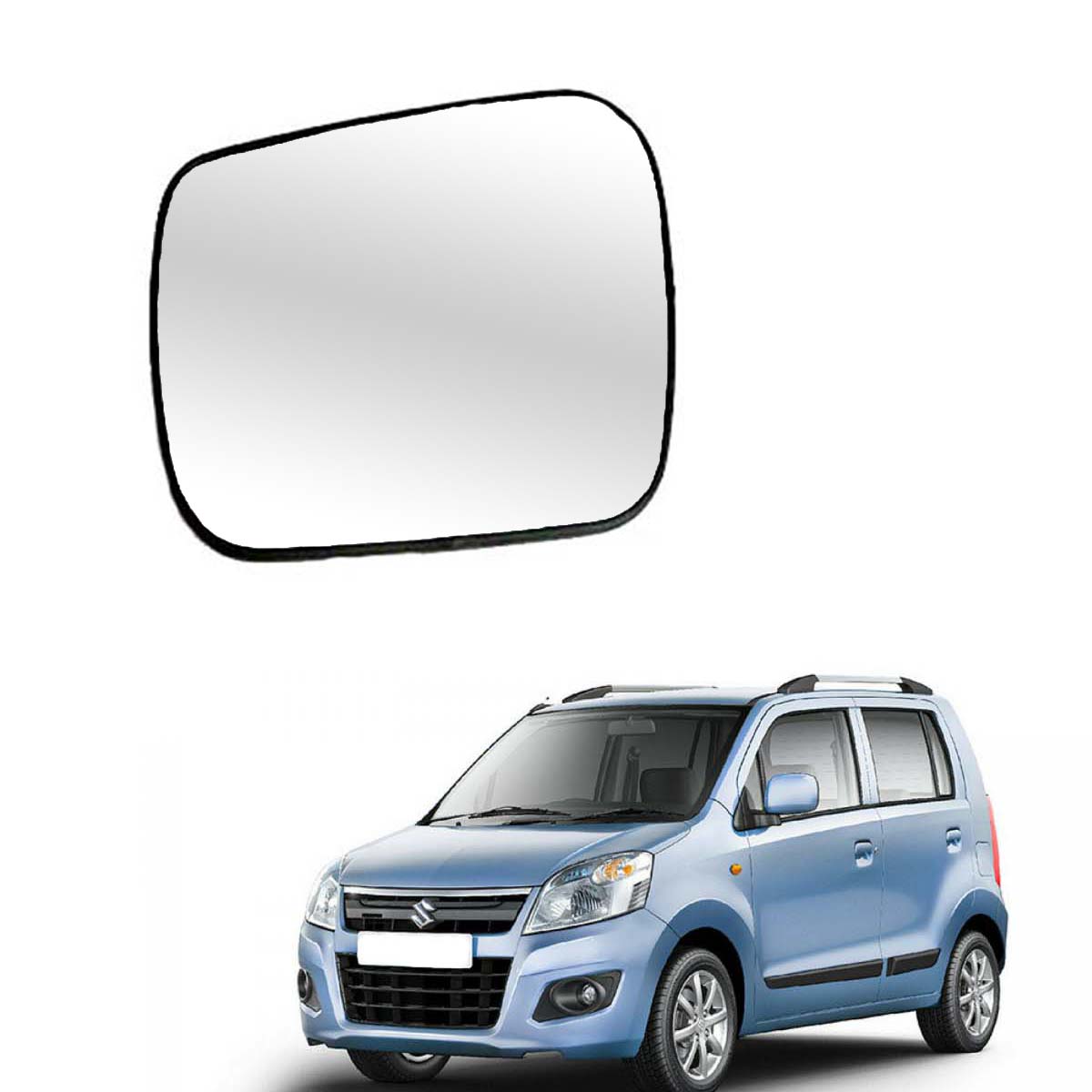 Car Left Side View Mirror Glass For Maruti Wagon-R 2011 To 2018 Model