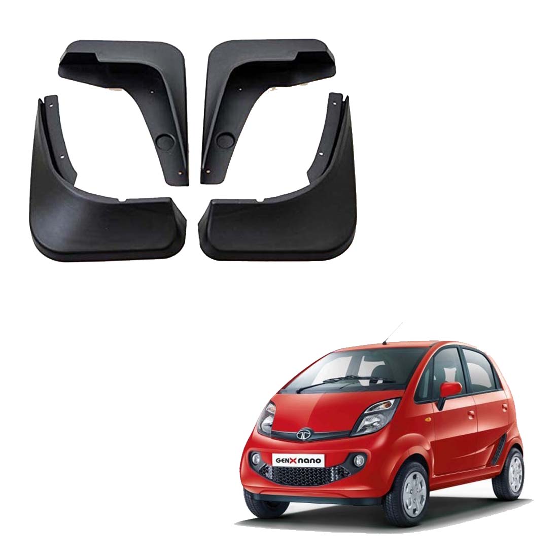 Car Mud Flap/Guard for Tata Nano Twist/Genx 2015 To 2018 Model (Set of 4Pcs.)