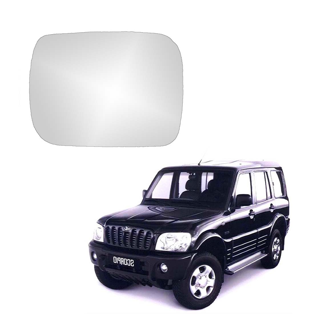 Car Left Side View Mirror Glass For Mahindra Scorpio 2002 To 2008 Model