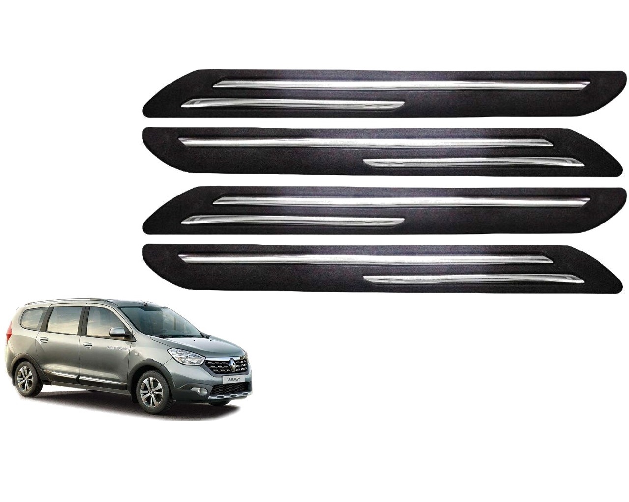 Car Bumper Guard/Bumper Protector Compatible with RENAULT LODGY (Set of 4 Pcs)