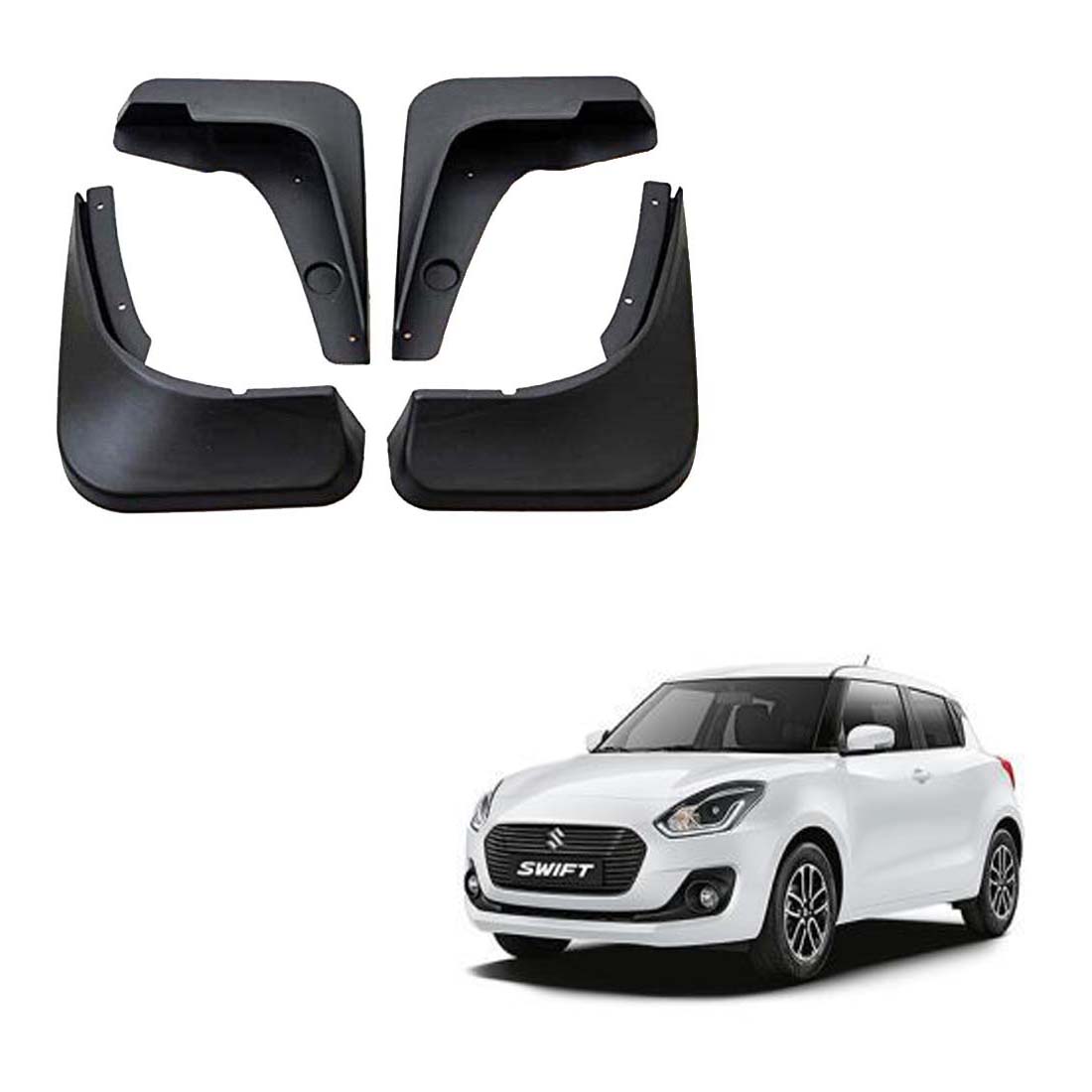 Car Mud Flap/Guard for Maruti New Swift 2018 To 2021 Model (Set of 4 Pcs.)