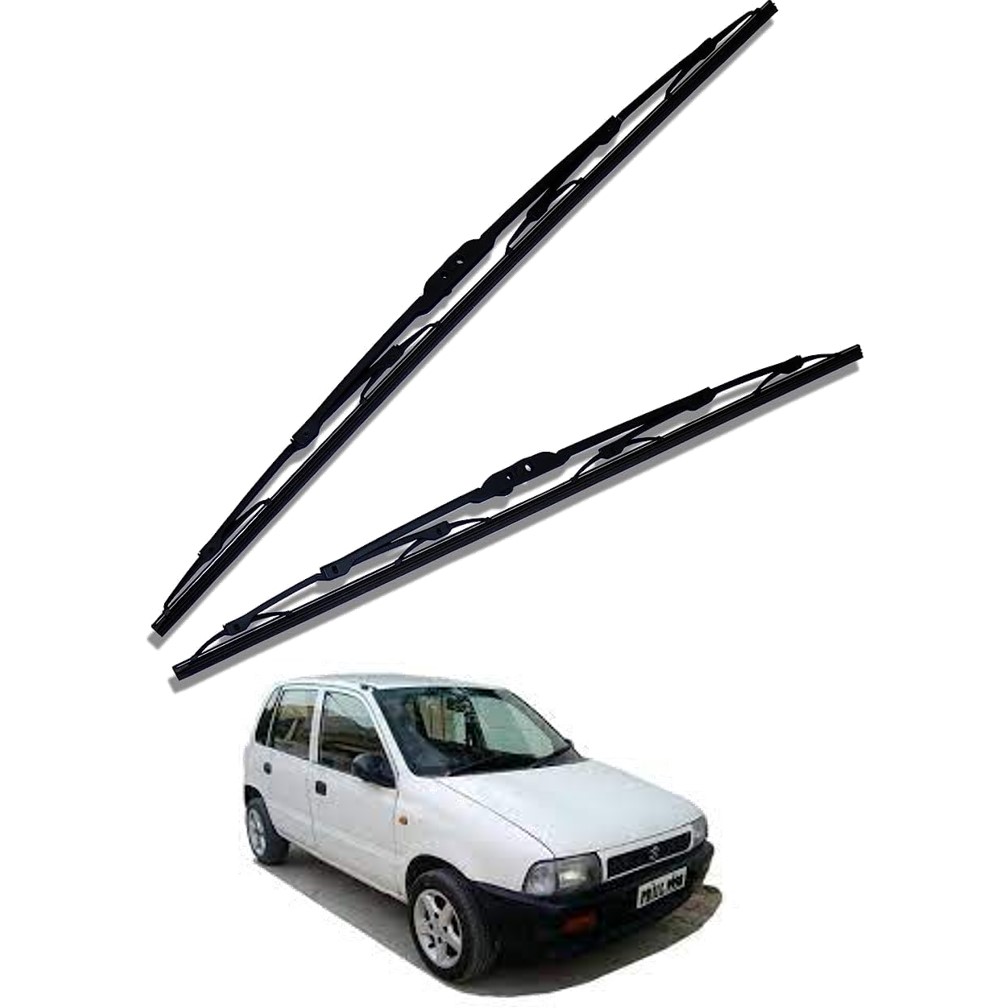 Front Windscreen Replacement Wiper Blades (19'/16') Compatible With Maruti Zen 1996-2003