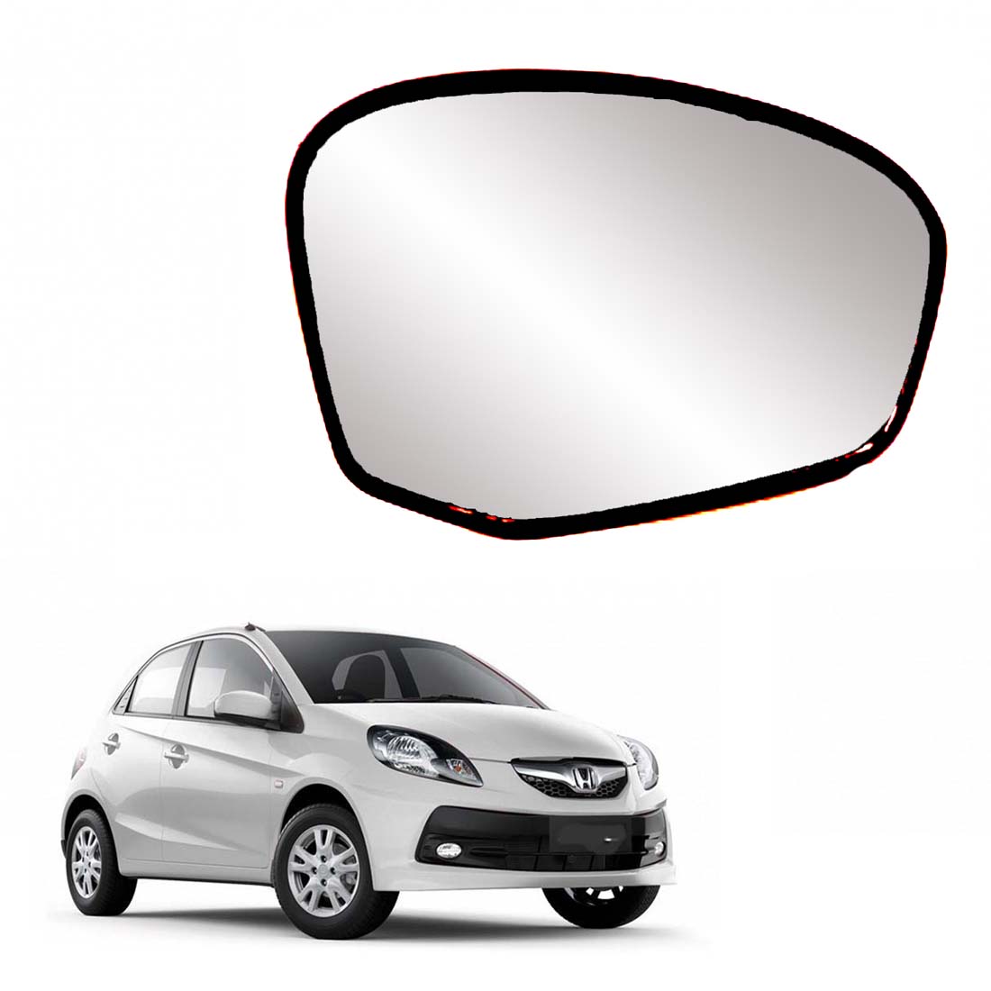 Car Right Side View Mirror Glass For Honda Brio 2011 To 2016 Model Type-1