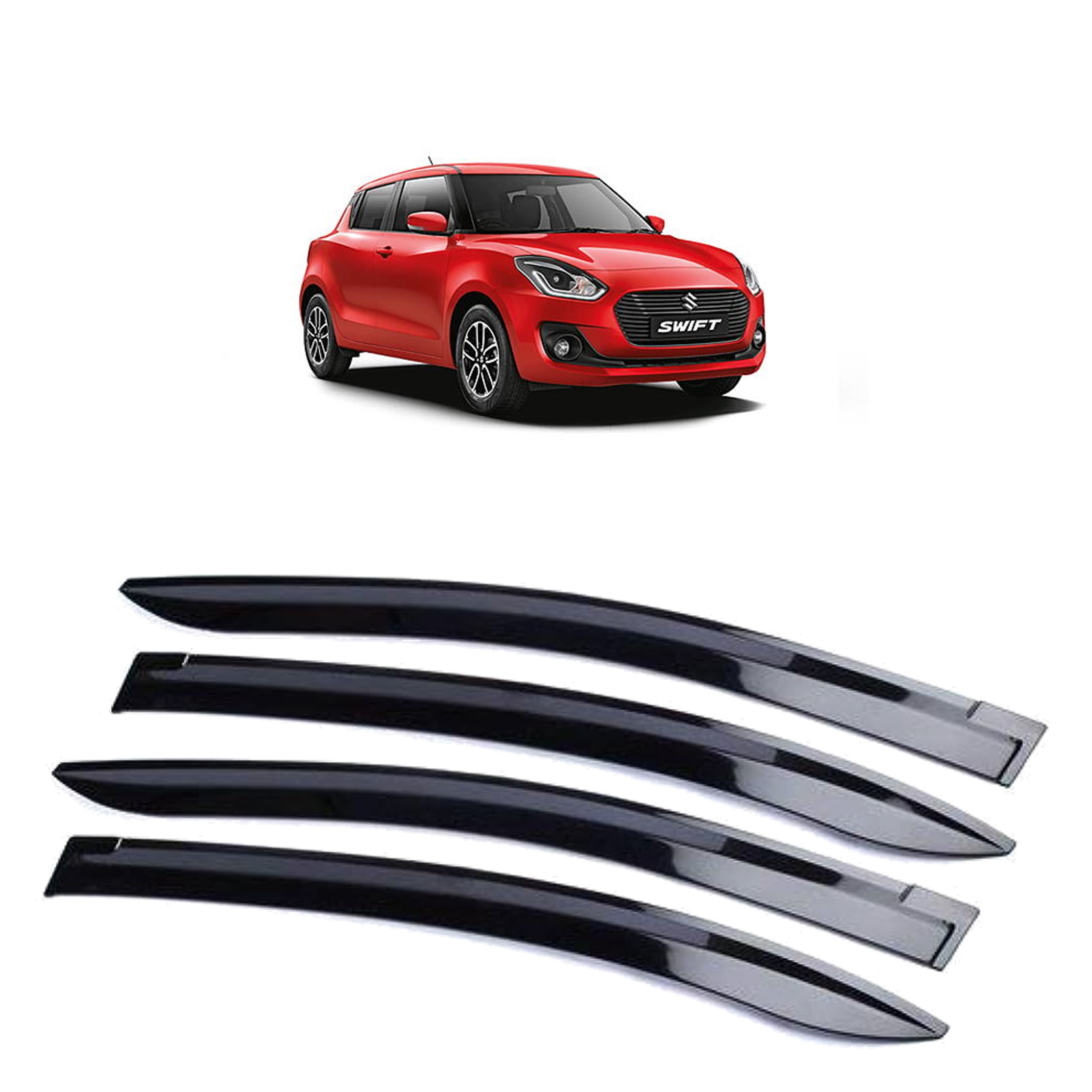 Car Window Rain Door Visor Compatible With Maruti Swift 2018-2023