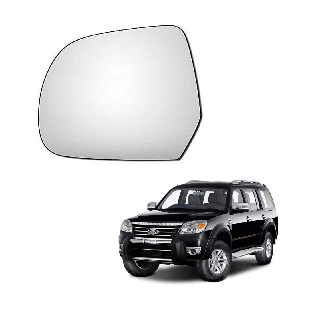 Car Left Side View Mirror Glass For Ford Endeavour 2008 To 2015 Model Type-2