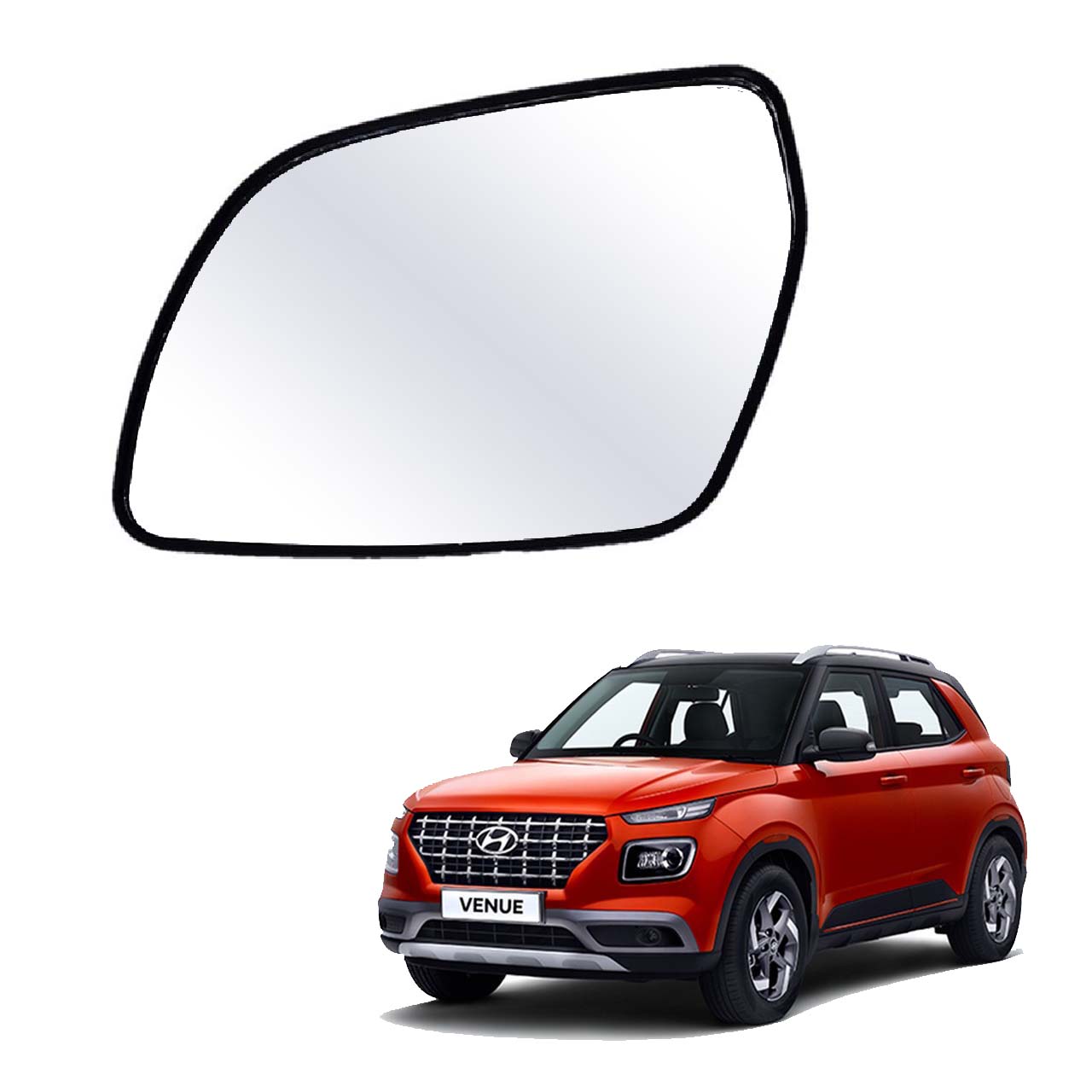 Car Left Side View Mirror Glass For Hyundai Venue 2019 To 2021 Model