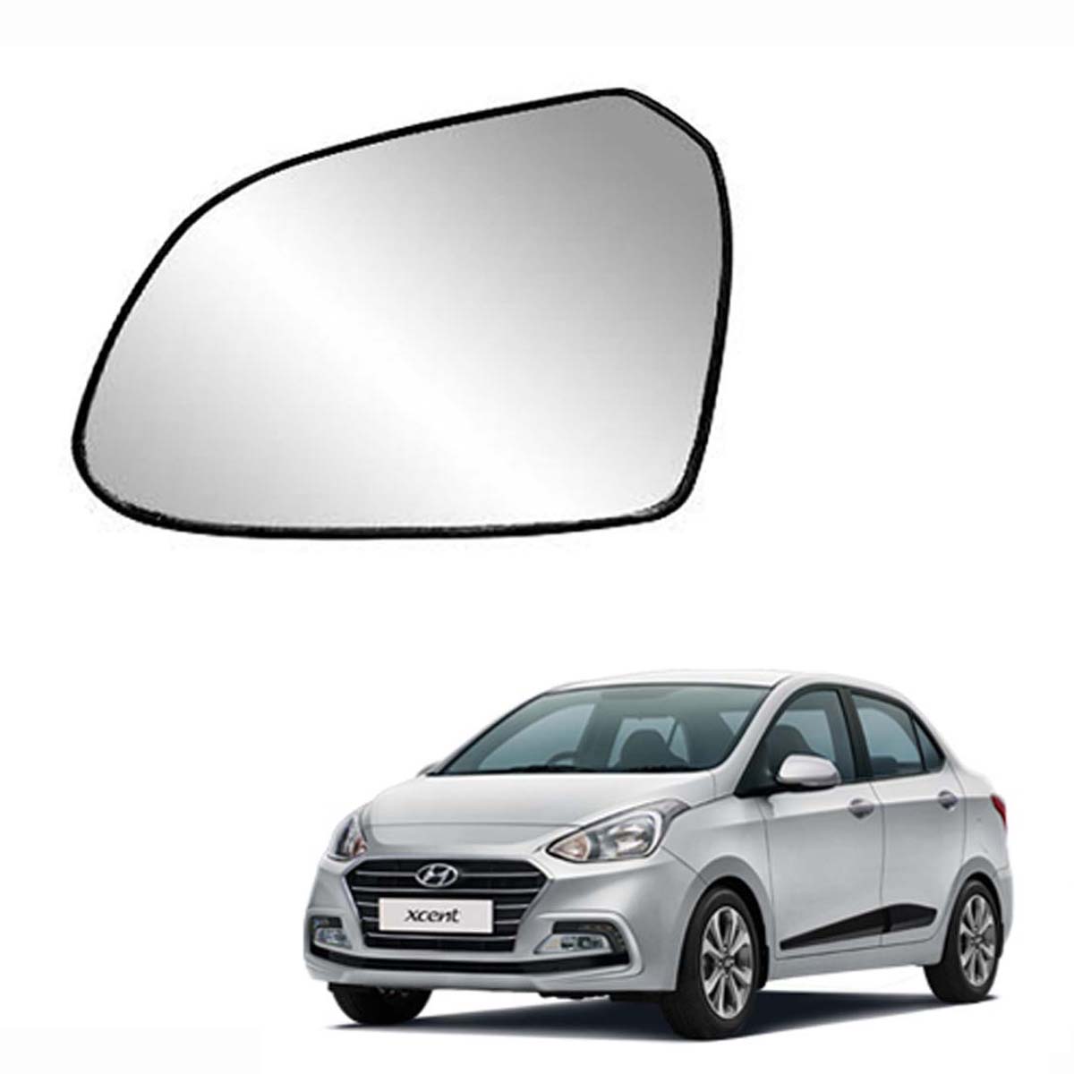 Car Left Side View Mirror Glass For Hyundai Xcent 2014 To 2020 Model