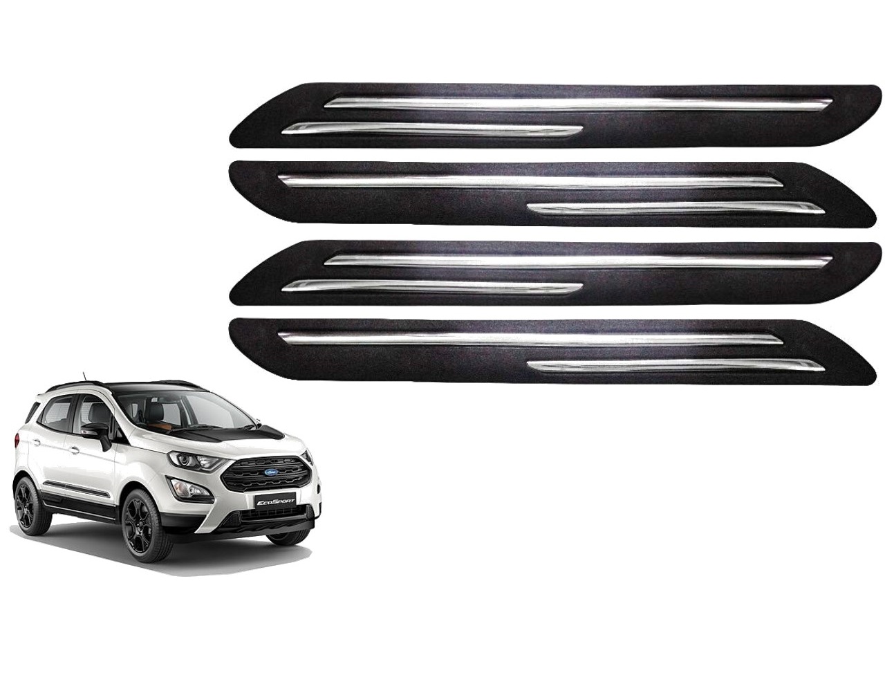 Car Bumper Guard/Bumper Protector Compatible with FORD ECOSPORT  (Set of 4 Pcs)