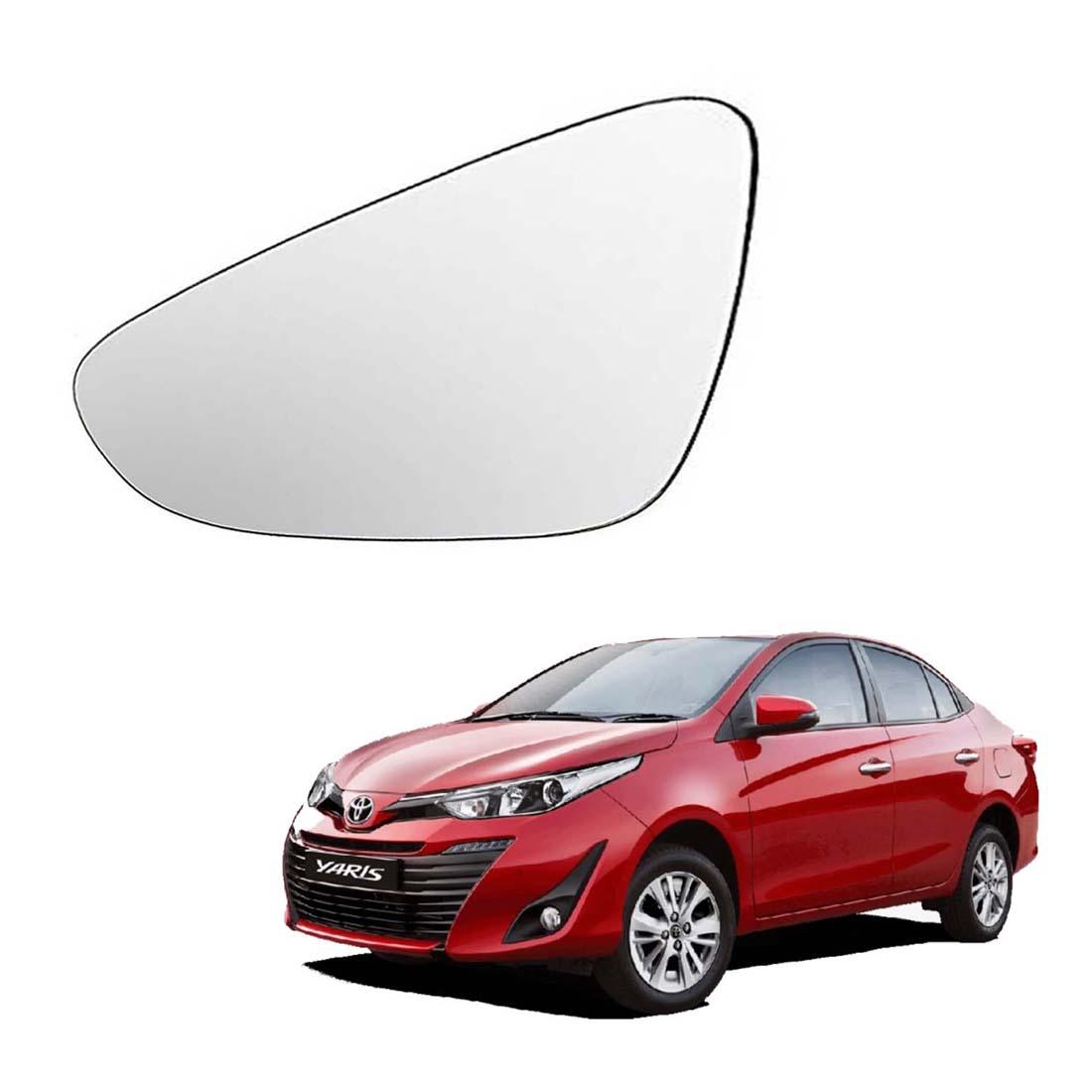 Car Left Side View Mirror Glass For Toyota Yaris 2018 To 2021 Model