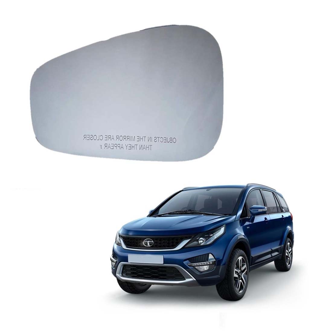 Car Left Side View Mirror Glass For Tata Hexa 2017 To 2022 Model