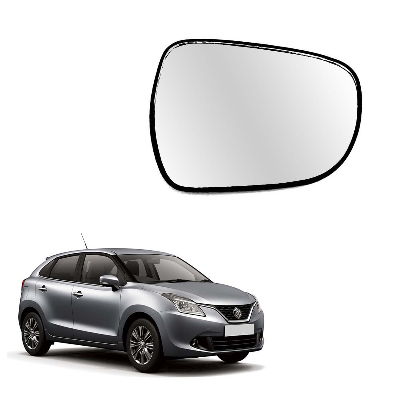 Car Right Side View Mirror Glass For Maruti Baleno 2015 To 2020 Model