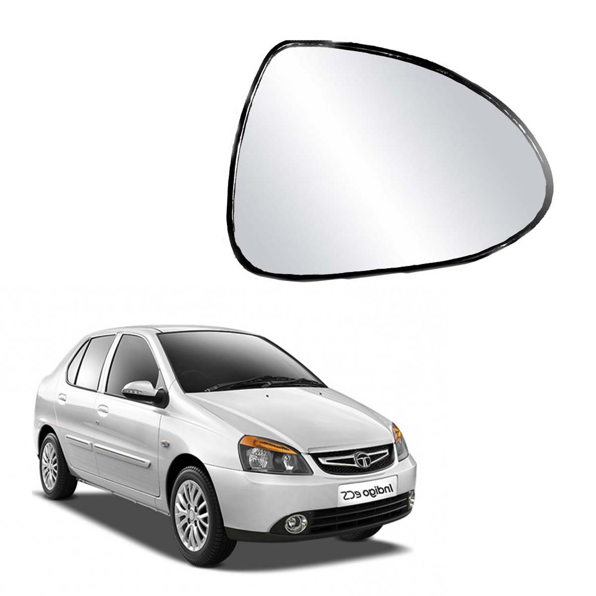 Car Right Side View Mirror Glass For Tata Indigo ecs 2013 To 2018 Model