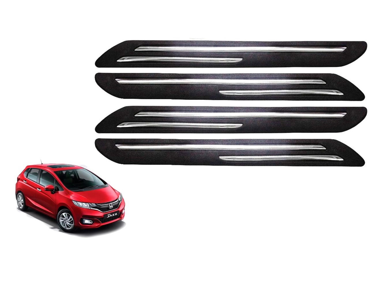 Car Bumper Guard/Bumper Protector Compatible with HONDA NEW JAZZ (Set of 4 Pcs)