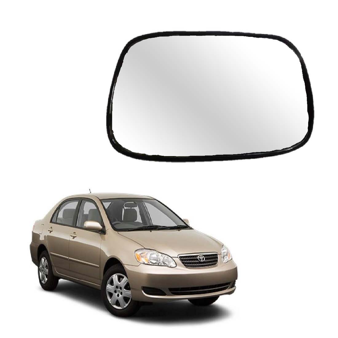 Car Right Side View Mirror Glass For Toyota Corolla 2003 To 2008 Model Type-1