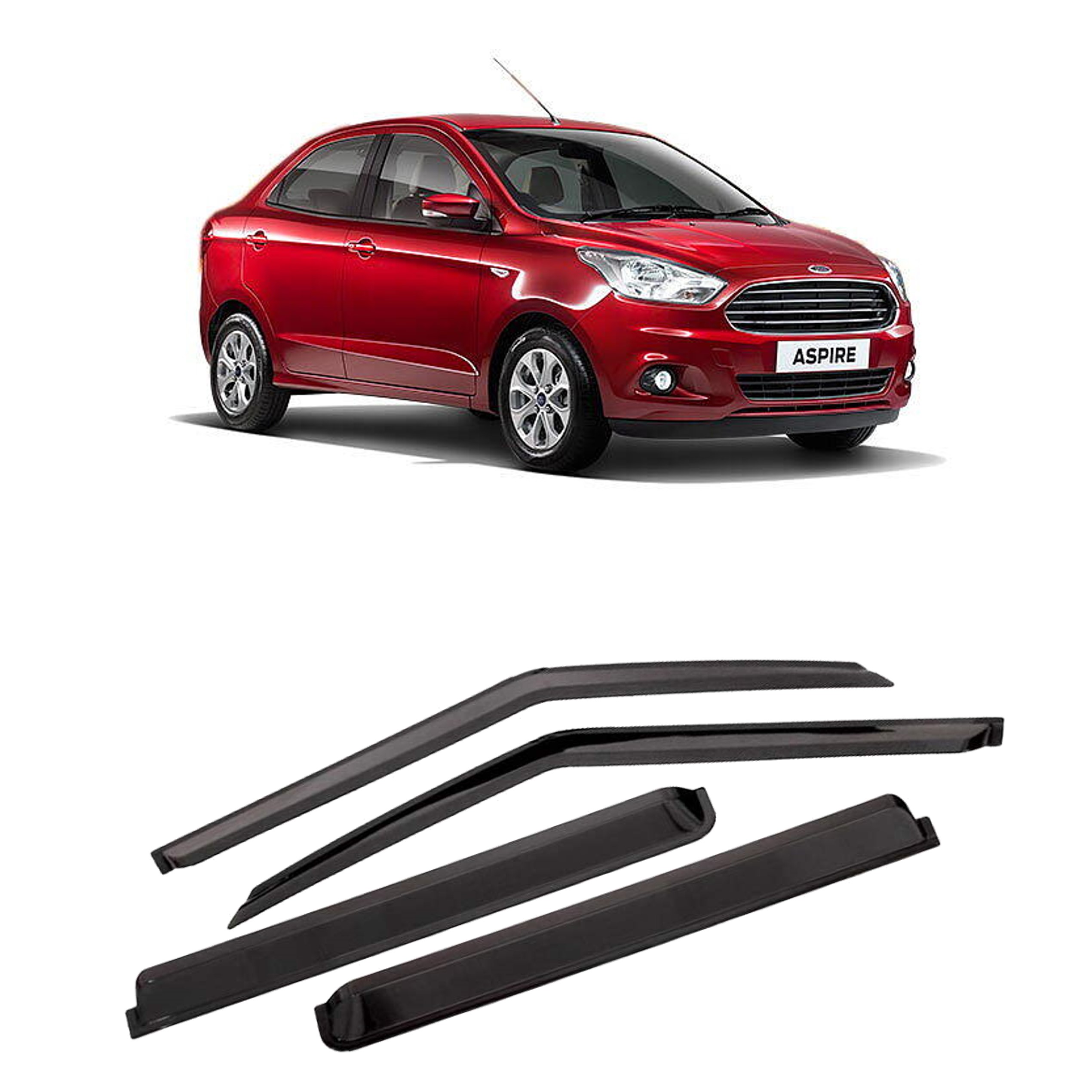 Car Window Rain Door Visor Compatible With Ford Figo Aspire 2015