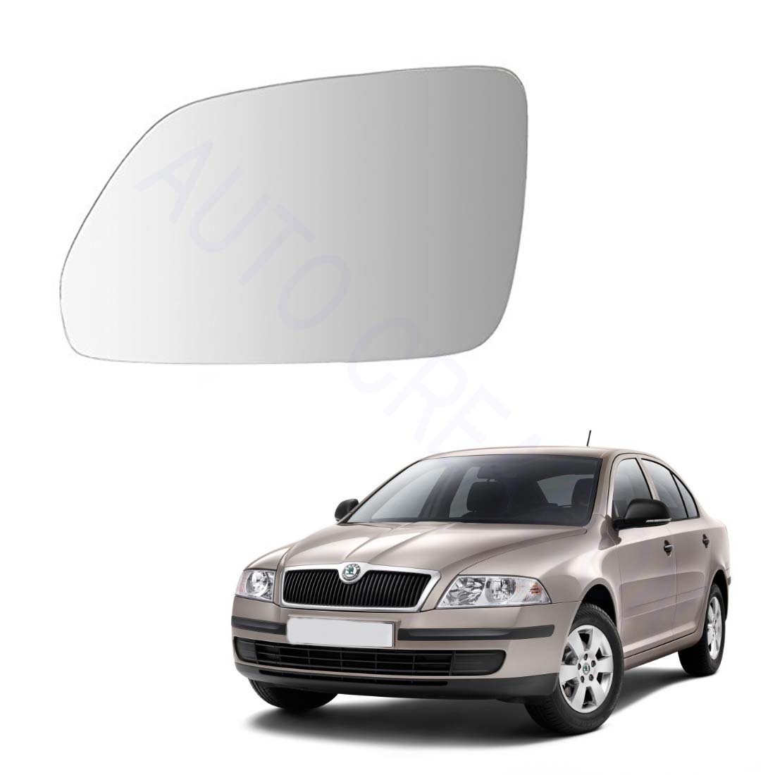 Car Left Side View Mirror Glass For Skoda Laura 2005 To 2009 Model Type-1